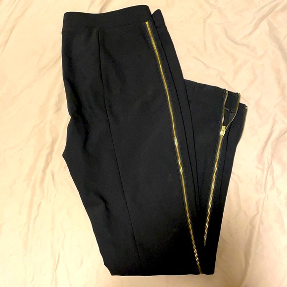 Express | Pants & Jumpsuits | Black Skinny Dress Pants With Gold Zipper |  Poshmark